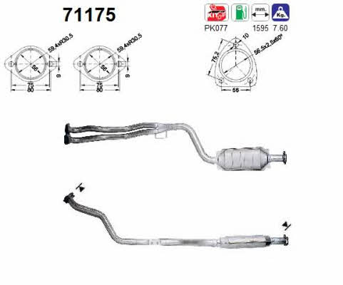 As 71175 Catalytic Converter 71175: Buy near me in Poland at 2407.PL - Good price!