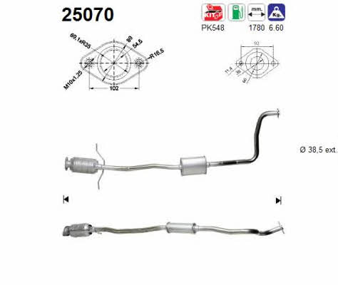 As 25070 Catalytic Converter 25070: Buy near me in Poland at 2407.PL - Good price!