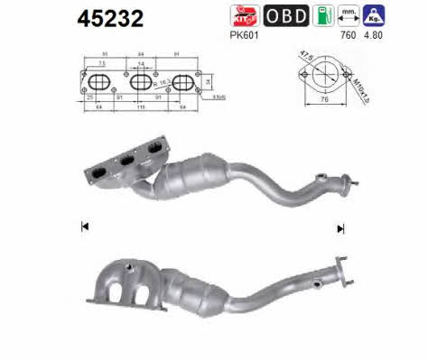 As 45232 Catalytic Converter 45232: Buy near me in Poland at 2407.PL - Good price!