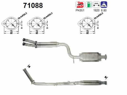 As 71088 Catalytic Converter 71088: Buy near me in Poland at 2407.PL - Good price!