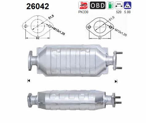 As 26042 Catalytic Converter 26042: Buy near me in Poland at 2407.PL - Good price!