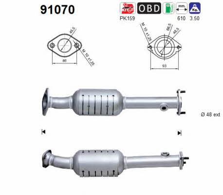 As 91070 Catalytic Converter 91070: Buy near me in Poland at 2407.PL - Good price!