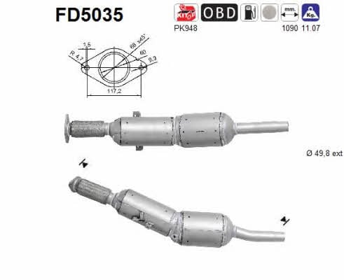 As FD5035 Diesel particulate filter DPF FD5035: Buy near me in Poland at 2407.PL - Good price!
