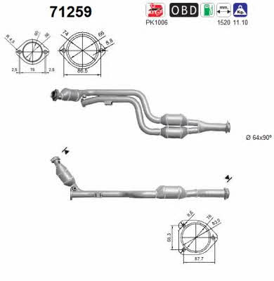 As 71259 Catalytic Converter 71259: Buy near me in Poland at 2407.PL - Good price!