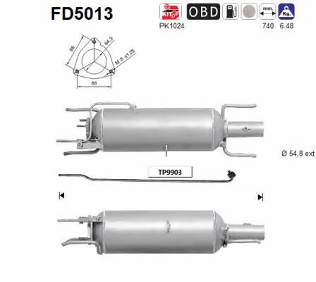 As FD5013 Diesel particulate filter DPF FD5013: Buy near me in Poland at 2407.PL - Good price!