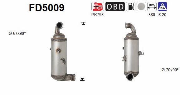 As FD5009 Diesel particulate filter DPF FD5009: Buy near me in Poland at 2407.PL - Good price!