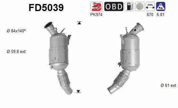 As FD5039 Diesel particulate filter DPF FD5039: Buy near me in Poland at 2407.PL - Good price!