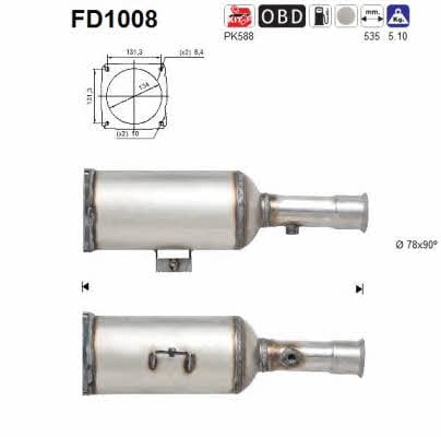As FD1008 Diesel particulate filter DPF FD1008: Buy near me at 2407.PL in Poland at an Affordable price!