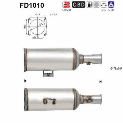 As FD1010 Diesel particulate filter DPF FD1010: Buy near me in Poland at 2407.PL - Good price!