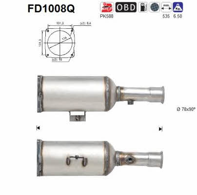 As FD1008Q Diesel particulate filter DPF FD1008Q: Buy near me in Poland at 2407.PL - Good price!