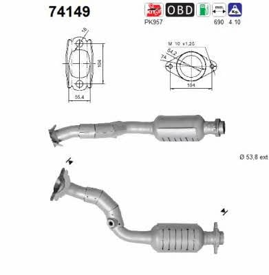 As 74149 Catalytic Converter 74149: Buy near me in Poland at 2407.PL - Good price!