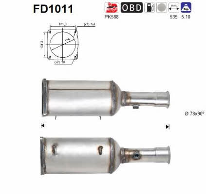 As FD1011 Фильтр сажевый DPF FD1011: Отличная цена - Купить в Польше на 2407.PL!
