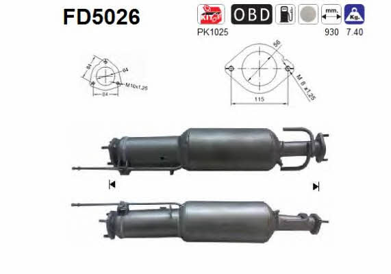 As FD5026 Diesel particulate filter DPF FD5026: Buy near me in Poland at 2407.PL - Good price!