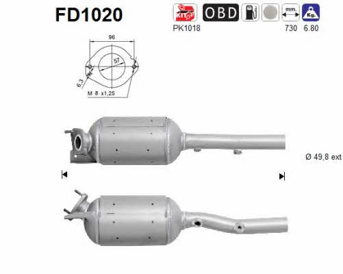 As FD1020 Filtr cząstek stałych DPF FD1020: Dobra cena w Polsce na 2407.PL - Kup Teraz!