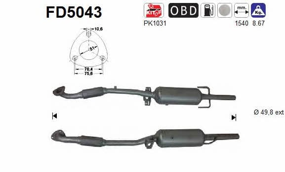 As FD5043 Dieselpartikelfilter DPF FD5043: Kaufen Sie zu einem guten Preis in Polen bei 2407.PL!