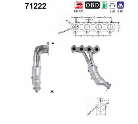 As 71222 Catalytic Converter 71222: Buy near me in Poland at 2407.PL - Good price!