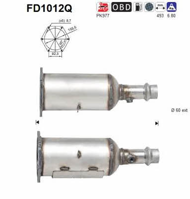 As FD1012Q Diesel particulate filter DPF FD1012Q: Buy near me in Poland at 2407.PL - Good price!