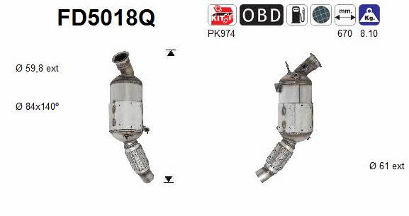As FD5018Q Diesel particulate filter DPF FD5018Q: Buy near me in Poland at 2407.PL - Good price!