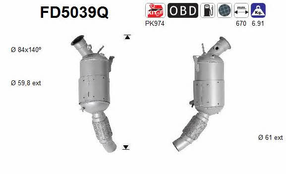 As FD5039Q Diesel particulate filter DPF FD5039Q: Buy near me in Poland at 2407.PL - Good price!