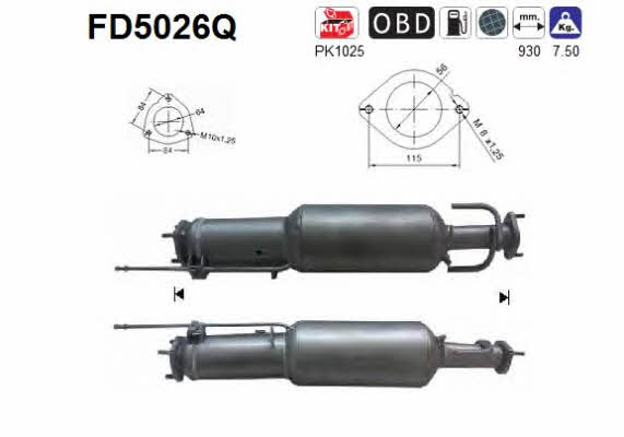 As FD5026Q Diesel particulate filter DPF FD5026Q: Buy near me at 2407.PL in Poland at an Affordable price!