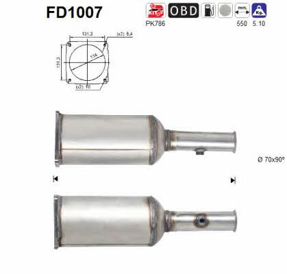 As FD1007 Diesel particulate filter DPF FD1007: Buy near me in Poland at 2407.PL - Good price!