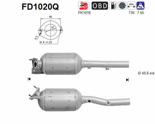 As FD1020Q Diesel particulate filter DPF FD1020Q: Buy near me in Poland at 2407.PL - Good price!