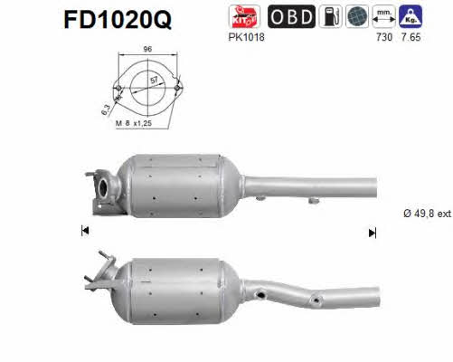 As FD1020Q Фільтр сажевий DPF FD1020Q: Приваблива ціна - Купити у Польщі на 2407.PL!