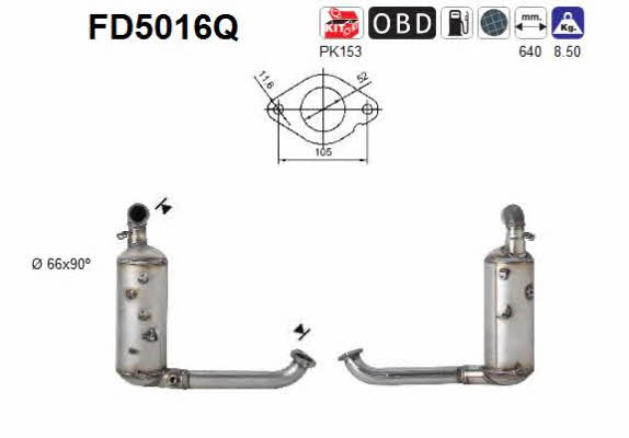 As FD5016Q Diesel particulate filter DPF FD5016Q: Buy near me in Poland at 2407.PL - Good price!