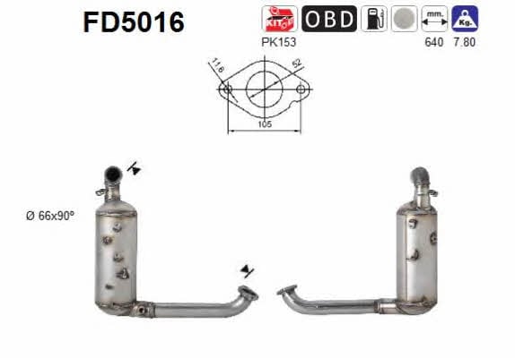 As FD5016 Diesel particulate filter DPF FD5016: Buy near me in Poland at 2407.PL - Good price!