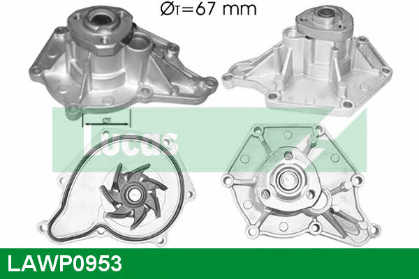 Lucas engine drive LAWP0953 Water pump LAWP0953: Buy near me in Poland at 2407.PL - Good price!