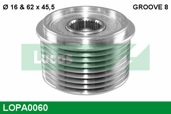 Lucas engine drive LOPA0060 Freewheel clutch, alternator LOPA0060: Buy near me at 2407.PL in Poland at an Affordable price!