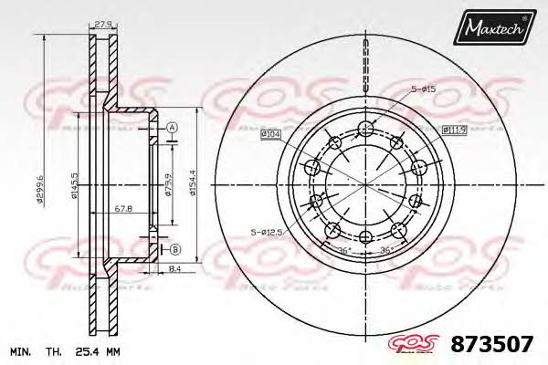 MaxTech 873507.6060 Wentylowana przednia tarcza hamulcowa 8735076060: Dobra cena w Polsce na 2407.PL - Kup Teraz!