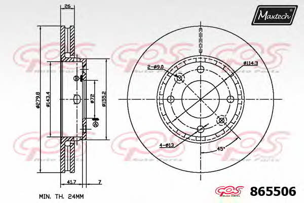 MaxTech 865506.6880 Wentylowana przednia tarcza hamulcowa 8655066880: Dobra cena w Polsce na 2407.PL - Kup Teraz!