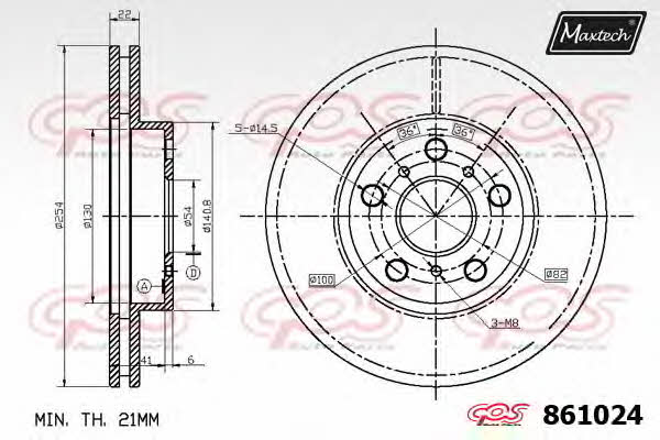 MaxTech 861024.6980 Wentylowana przednia tarcza hamulcowa 8610246980: Dobra cena w Polsce na 2407.PL - Kup Teraz!