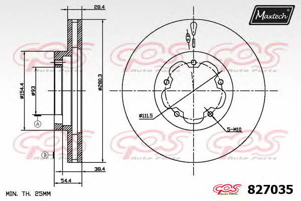 MaxTech 827035.0000 Диск гальмівний 8270350000: Купити у Польщі - Добра ціна на 2407.PL!