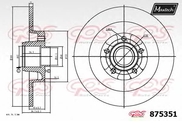 MaxTech 875351.6985 Диск тормозной 8753516985: Отличная цена - Купить в Польше на 2407.PL!