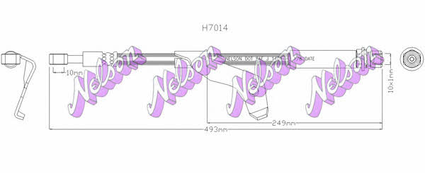 Brovex-Nelson H7014 Гальмівний шланг H7014: Приваблива ціна - Купити у Польщі на 2407.PL!