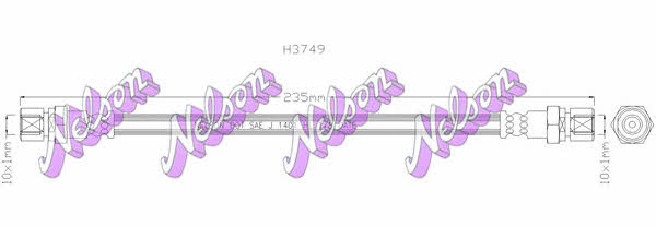 Brovex-Nelson H3749 Гальмівний шланг H3749: Приваблива ціна - Купити у Польщі на 2407.PL!