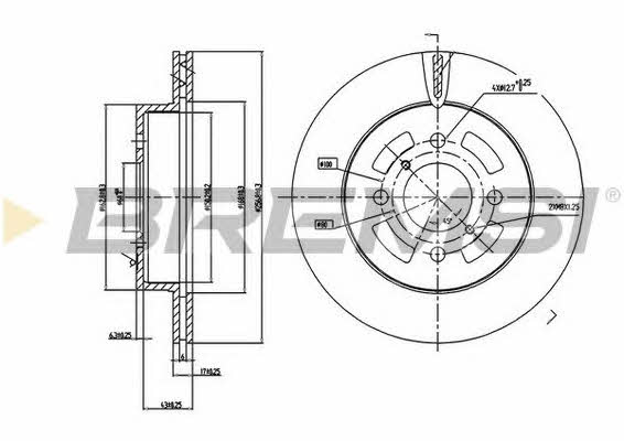 Bremsi DBB287V Тормозной диск передний вентилируемый DBB287V: Отличная цена - Купить в Польше на 2407.PL!