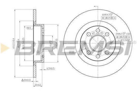 Bremsi DBB299S Диск гальмівний задній невентильований DBB299S: Приваблива ціна - Купити у Польщі на 2407.PL!