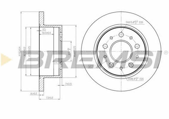 Bremsi DBB653S Тормозной диск задний невентилируемый DBB653S: Отличная цена - Купить в Польше на 2407.PL!