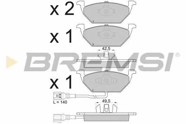 Bremsi BP2848 Тормозные колодки дисковые передние, комплект BP2848: Отличная цена - Купить в Польше на 2407.PL!