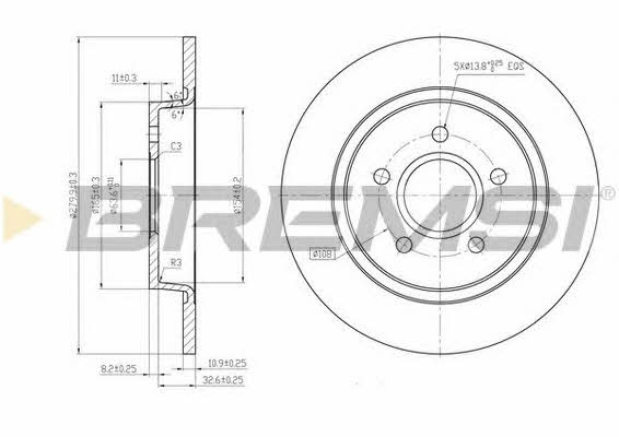 Bremsi DBB227S Bremsscheibe hinten, unbelüftet DBB227S: Kaufen Sie zu einem guten Preis in Polen bei 2407.PL!