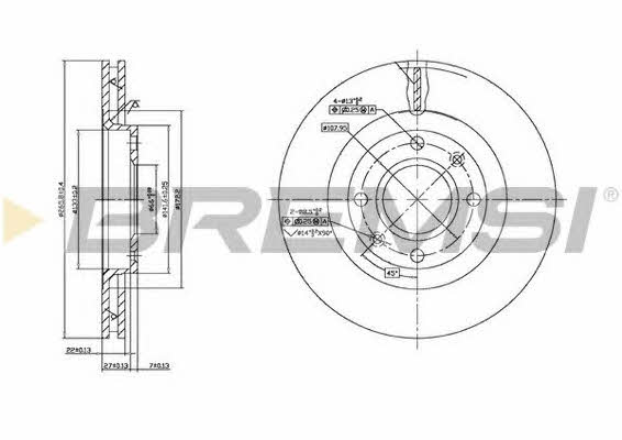 Bremsi DBB140V Тормозной диск передний вентилируемый DBB140V: Отличная цена - Купить в Польше на 2407.PL!