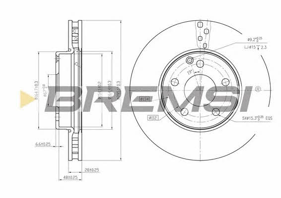 Bremsi DBB252V Тормозной диск передний вентилируемый DBB252V: Отличная цена - Купить в Польше на 2407.PL!