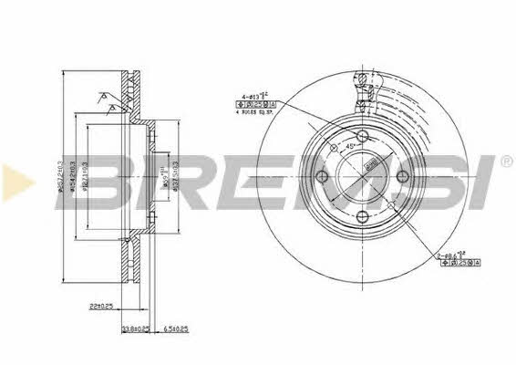 Bremsi DBA762V Front brake disc ventilated DBA762V: Buy near me in Poland at 2407.PL - Good price!