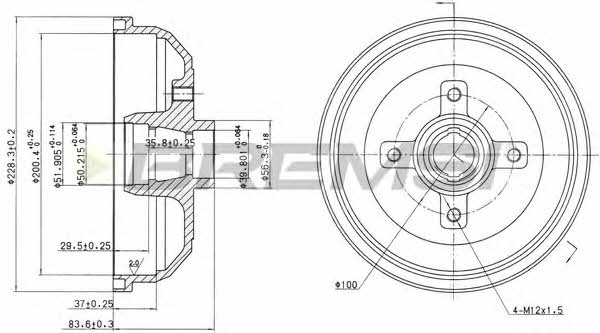 Bremsi DR5135 Rear brake drum DR5135: Buy near me at 2407.PL in Poland at an Affordable price!