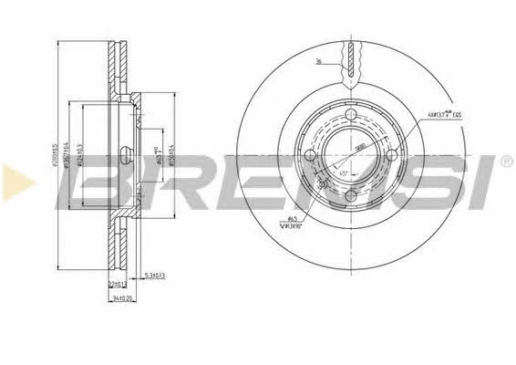 Bremsi DBA339V Диск гальмівний передній вентильований DBA339V: Приваблива ціна - Купити у Польщі на 2407.PL!