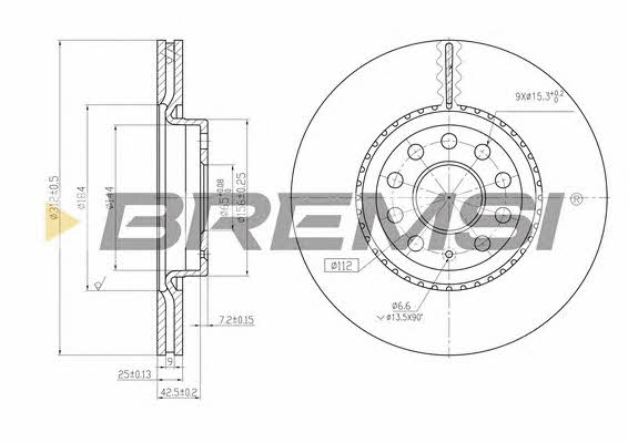 Bremsi DBB305V Тормозной диск передний вентилируемый DBB305V: Отличная цена - Купить в Польше на 2407.PL!
