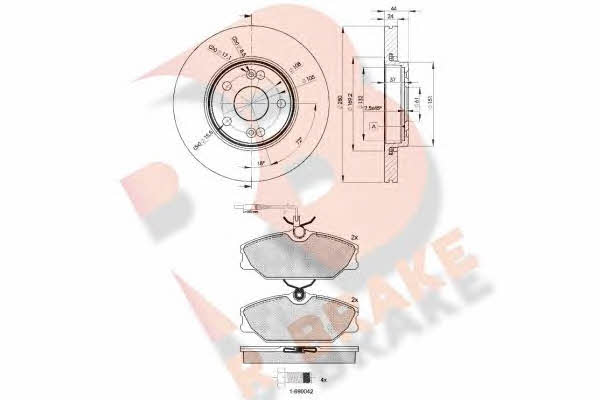  3R09306198 Front ventilated brake discs with pads, set 3R09306198: Buy near me in Poland at 2407.PL - Good price!